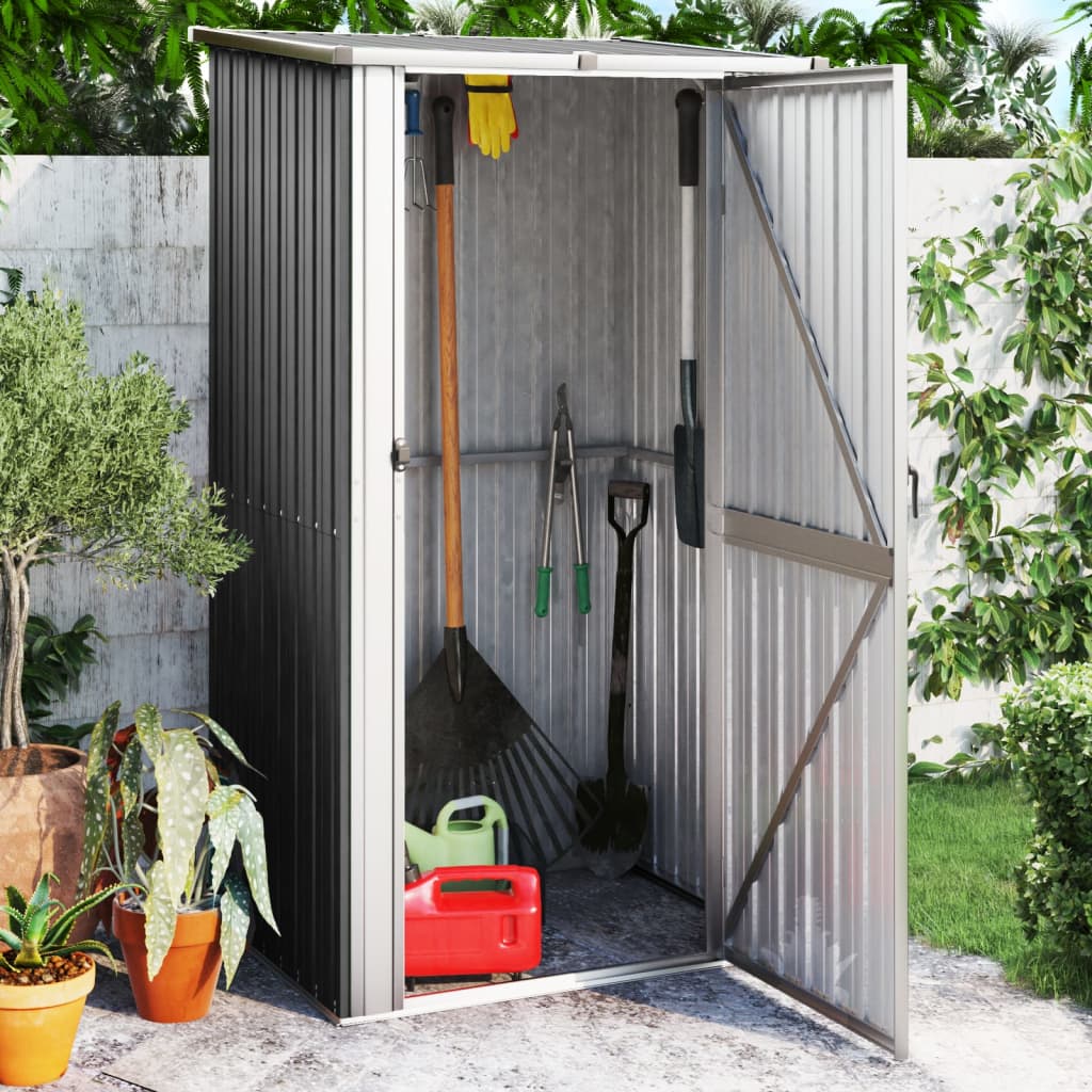 vidaXL Garden Shed Anthracite 46.7"x38.2"x82.5" Galvanized Steel Lootquake LLC