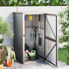 vidaXL Tool Shed Garden Outdoor Storage Shed Tool Organizer Galvanized Steel Lootquake LLC