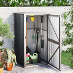vidaXL Tool Shed Garden Outdoor Storage Shed Tool Organizer Galvanized Steel Lootquake LLC