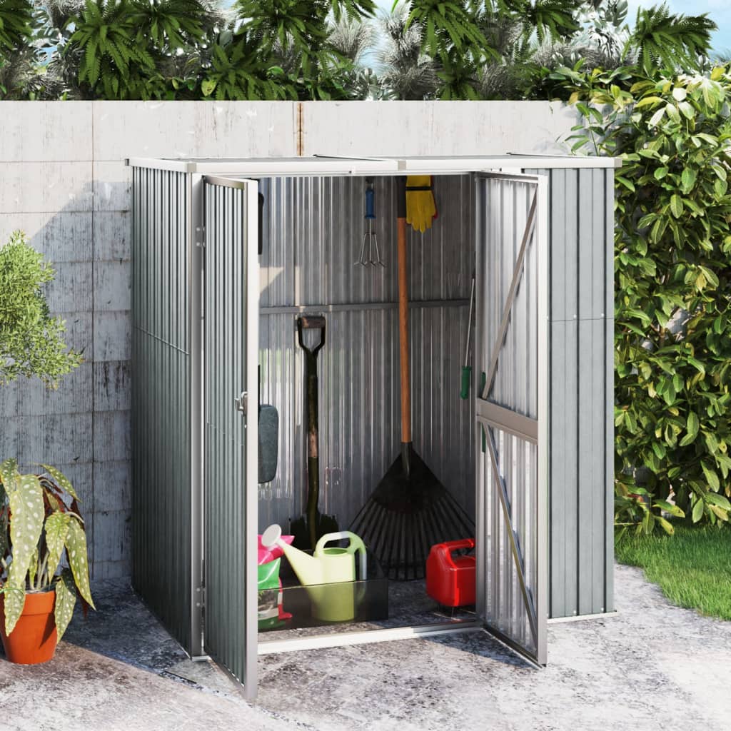 vidaXL Tool Shed Garden Outdoor Storage Shed Tool Organizer Galvanized Steel Lootquake LLC