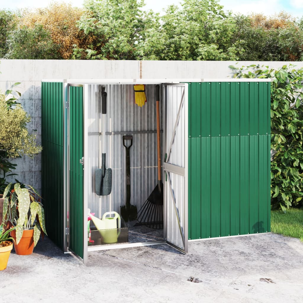 vidaXL Tool Shed Garden Outdoor Storage Shed Tool Organizer Galvanized Steel Lootquake LLC