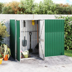 vidaXL Tool Shed Garden Outdoor Storage Shed Tool Organizer Galvanized Steel Lootquake LLC