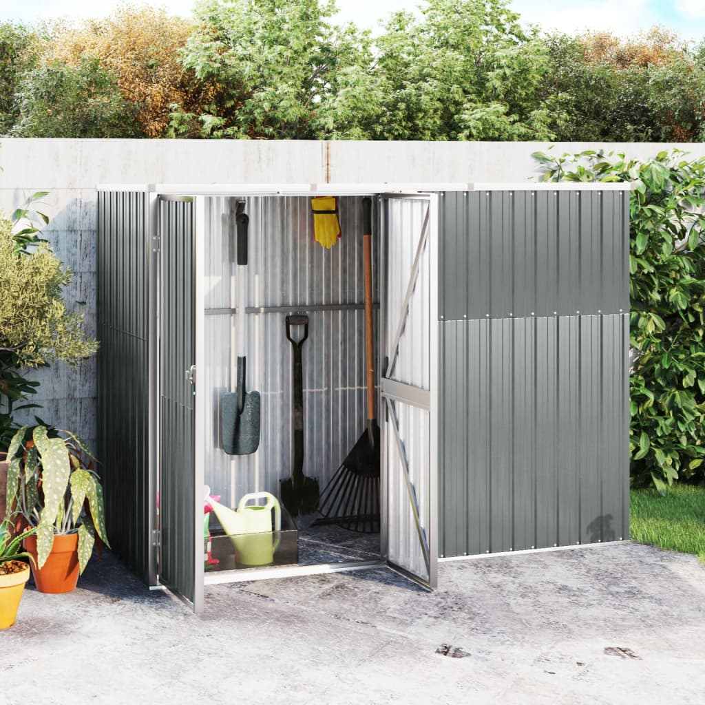 vidaXL Tool Shed Garden Outdoor Storage Shed Tool Organizer Galvanized Steel Lootquake LLC