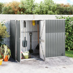 vidaXL Tool Shed Garden Outdoor Storage Shed Tool Organizer Galvanized Steel Lootquake LLC