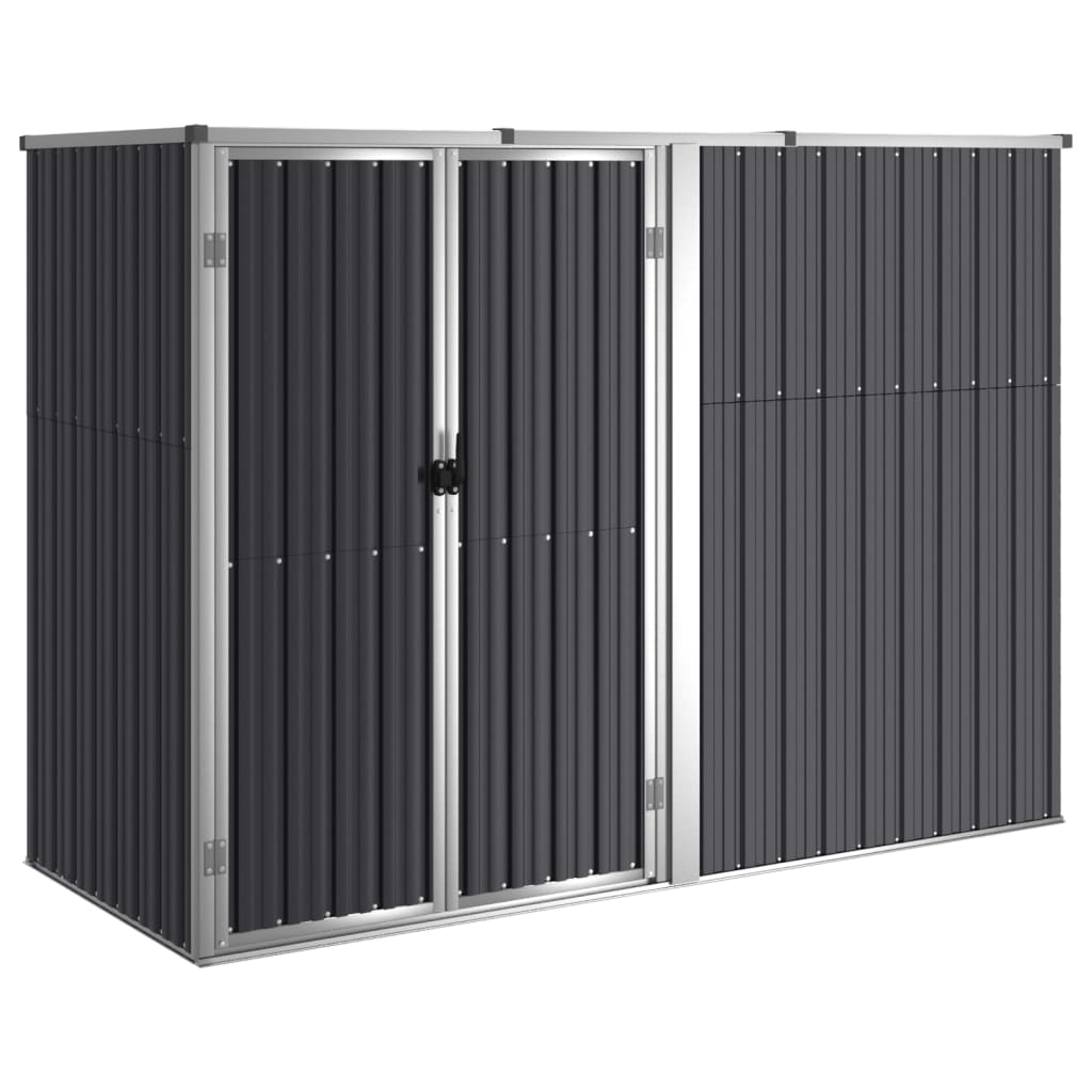 vidaXL Tool Shed Garden Outdoor Storage Shed Tool Organizer Galvanized Steel Lootquake LLC