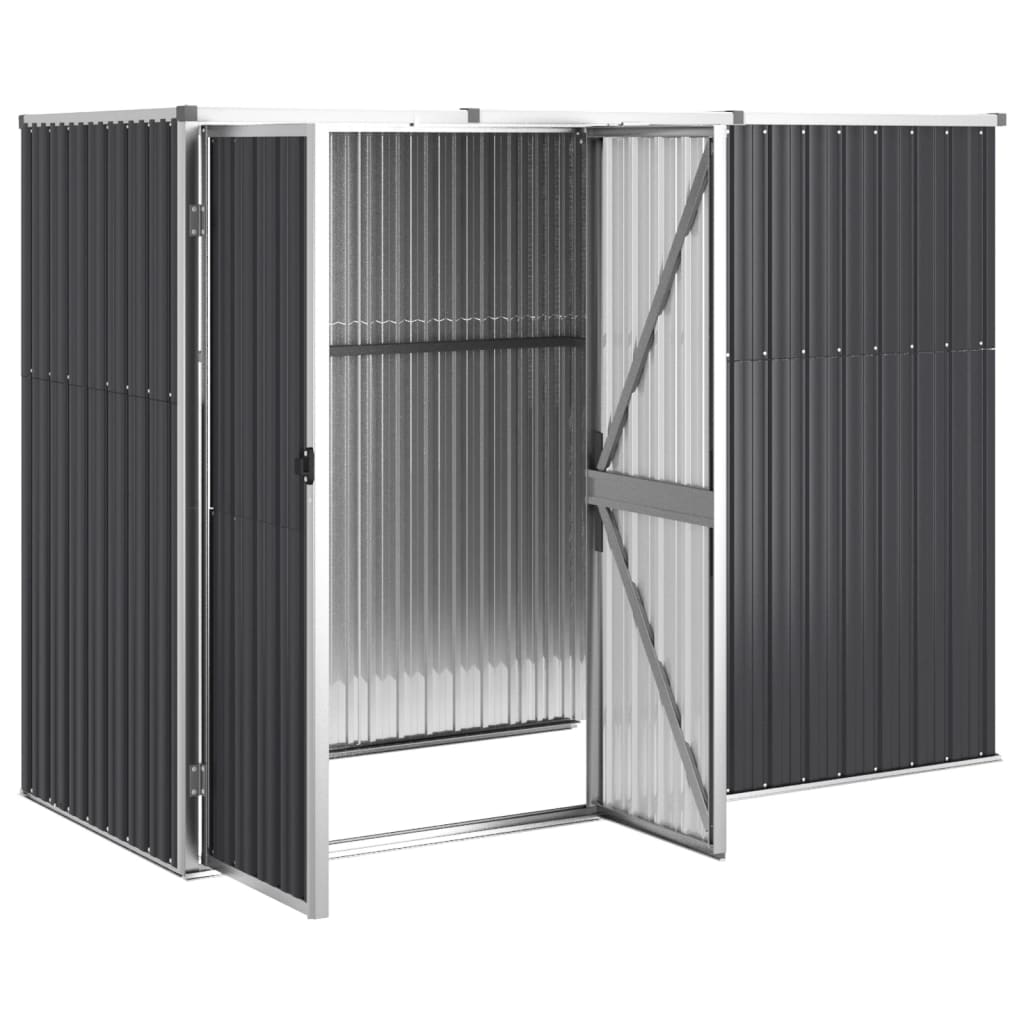 vidaXL Tool Shed Garden Outdoor Storage Shed Tool Organizer Galvanized Steel Lootquake LLC