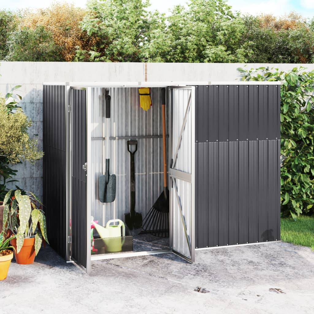 vidaXL Tool Shed Garden Outdoor Storage Shed Tool Organizer Galvanized Steel Lootquake LLC