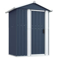 NNEVL Garden Shed Anthracite 126x97.5x177 cm Galvanised Steel Lootquake LLC