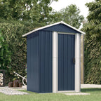 NNEVL Garden Shed Anthracite 126x97.5x177 cm Galvanised Steel Lootquake LLC