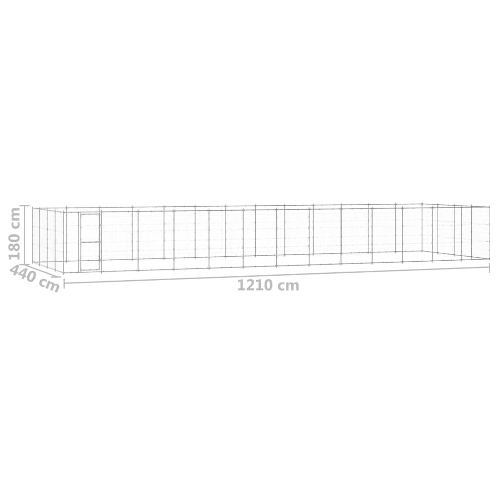 vidaXL Outdoor Dog Kennel Dog Pen Pet Crate Kennel Cage Fence for Yard Steel Lootquake LLC
