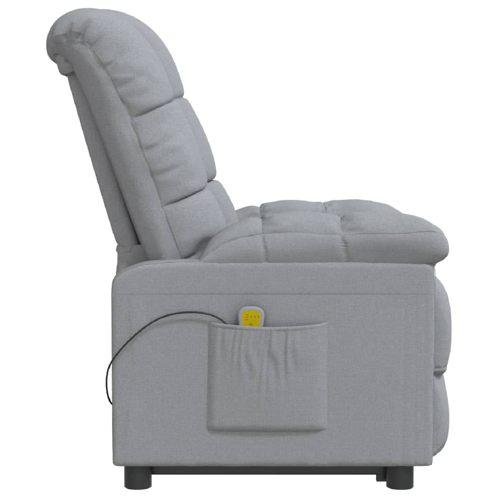 vidaXL Massage Chair Light Gray Fabric Lootquake LLC