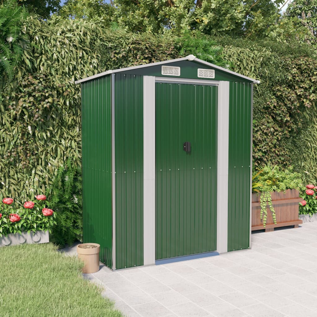 NNEVL Garden Shed Green 192x108x223 cm Galvanised Steel Lootquake LLC