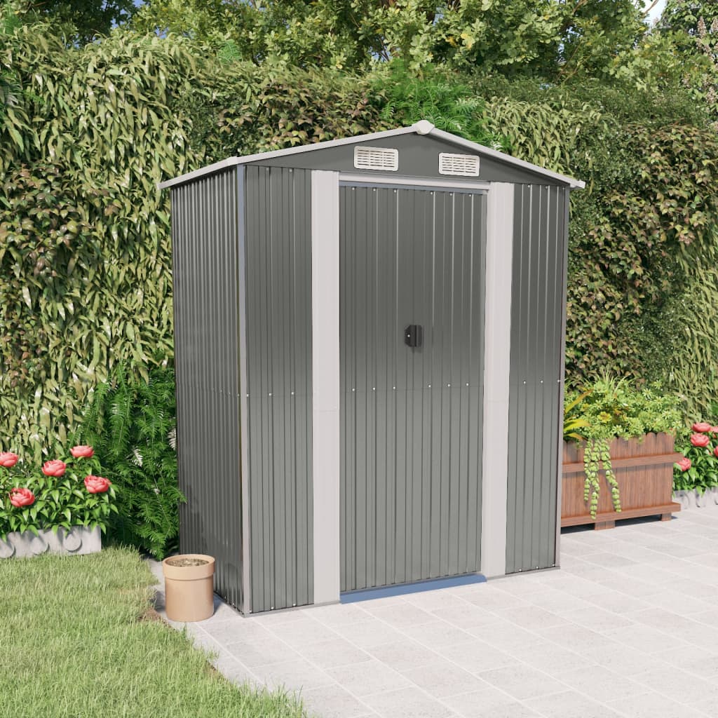 vidaXL Storage Shed Outdoor Storage Shed for Backyard Patio Galvanized Steel Lootquake LLC