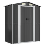 NNEVL Garden Shed Anthracite 192x108x223 cm Galvanised Steel Lootquake LLC