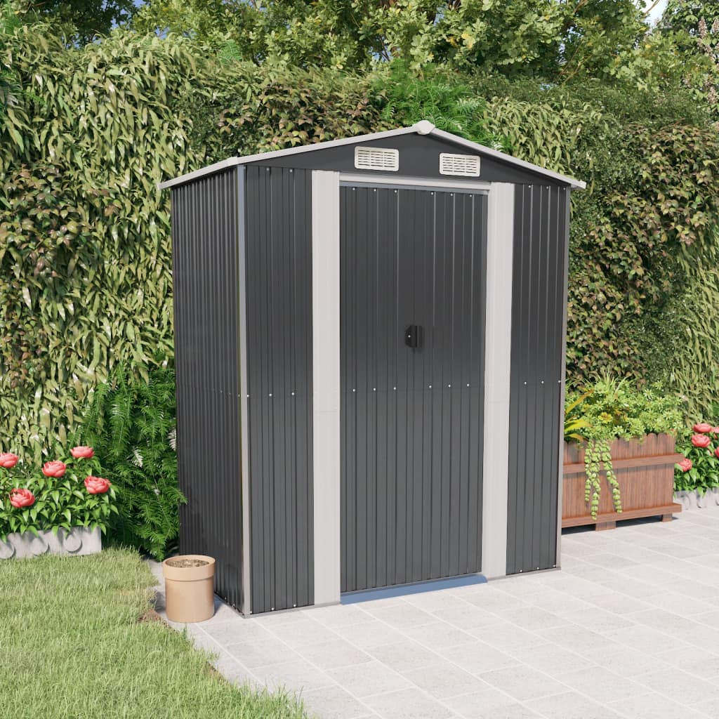 vidaXL Storage Shed Outdoor Storage Shed for Backyard Patio Galvanized Steel Lootquake LLC