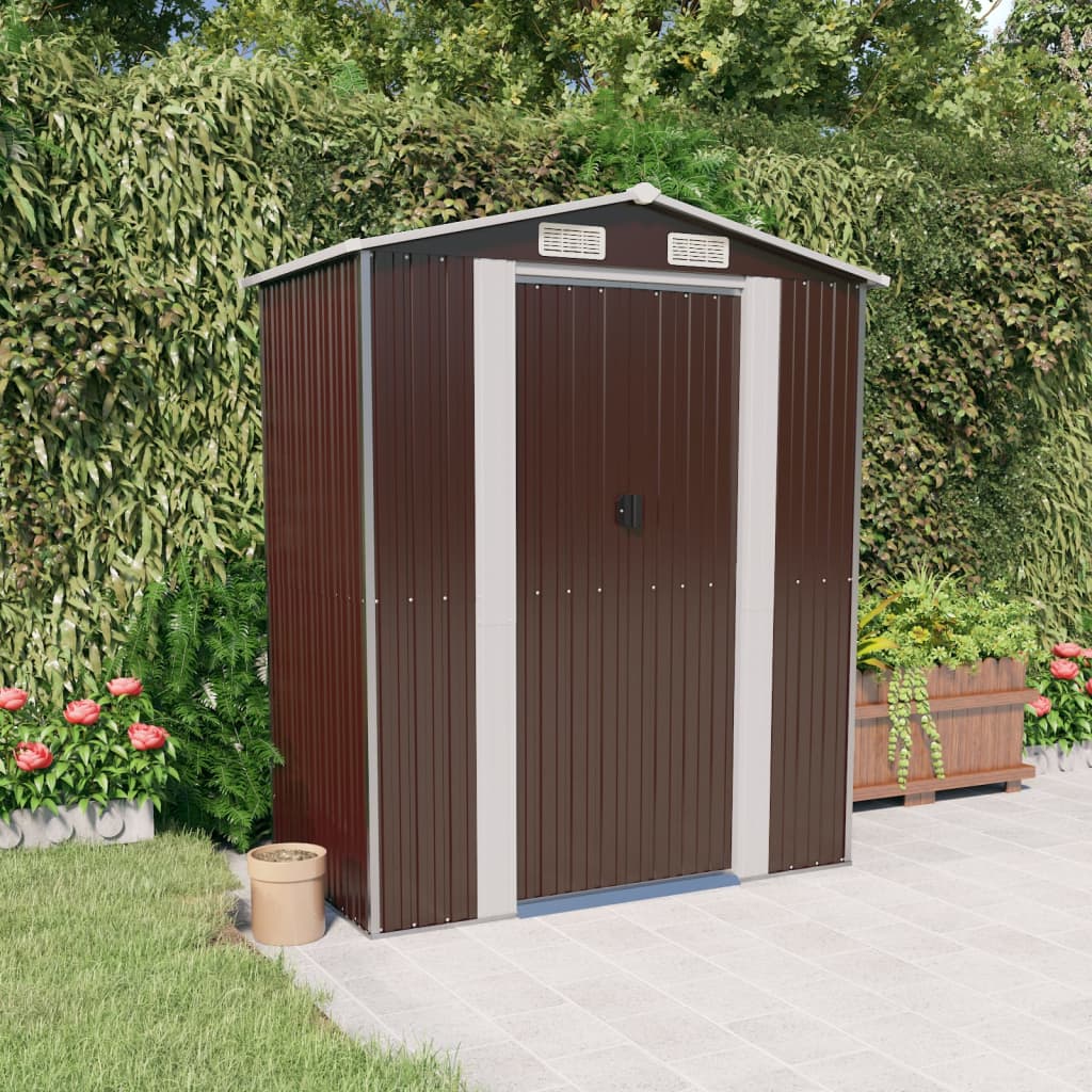 vidaXL Storage Shed Outdoor Storage Shed for Backyard Patio Galvanized Steel Lootquake LLC