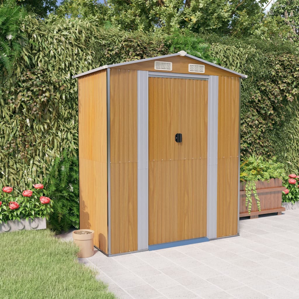 vidaXL Storage Shed Outdoor Storage Shed for Backyard Patio Galvanized Steel Lootquake LLC