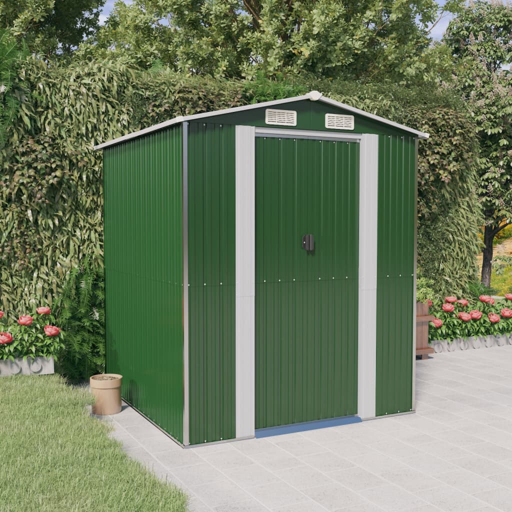 vidaXL Storage Shed Outdoor Storage Shed for Backyard Patio Galvanized Steel Lootquake LLC