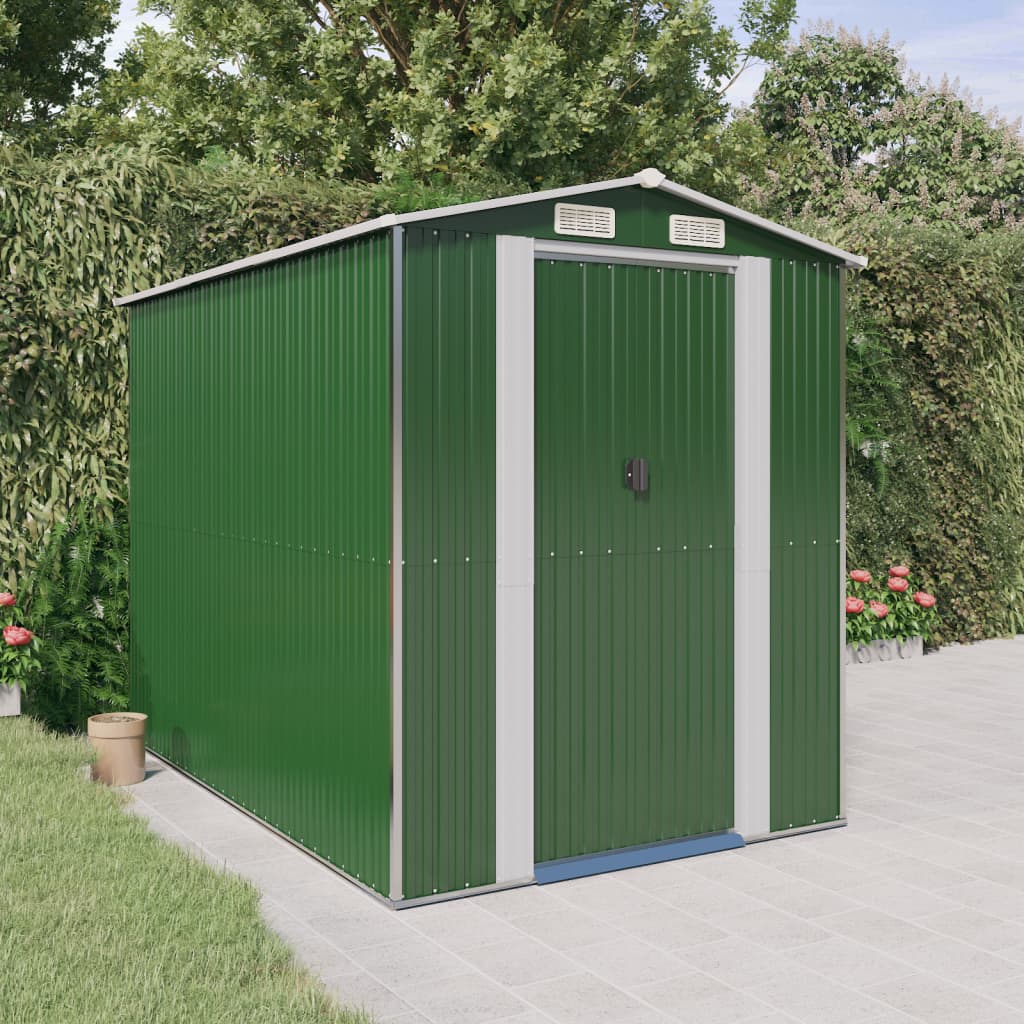 vidaXL Storage Shed Outdoor Storage Shed for Backyard Patio Galvanized Steel Lootquake LLC