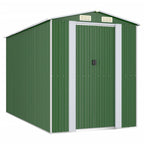 NNEVL Garden Shed Green 192x357x223 cm Galvanised Steel Lootquake LLC