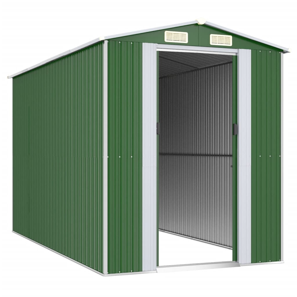 NNEVL Garden Shed Green 192x357x223 cm Galvanised Steel Lootquake LLC