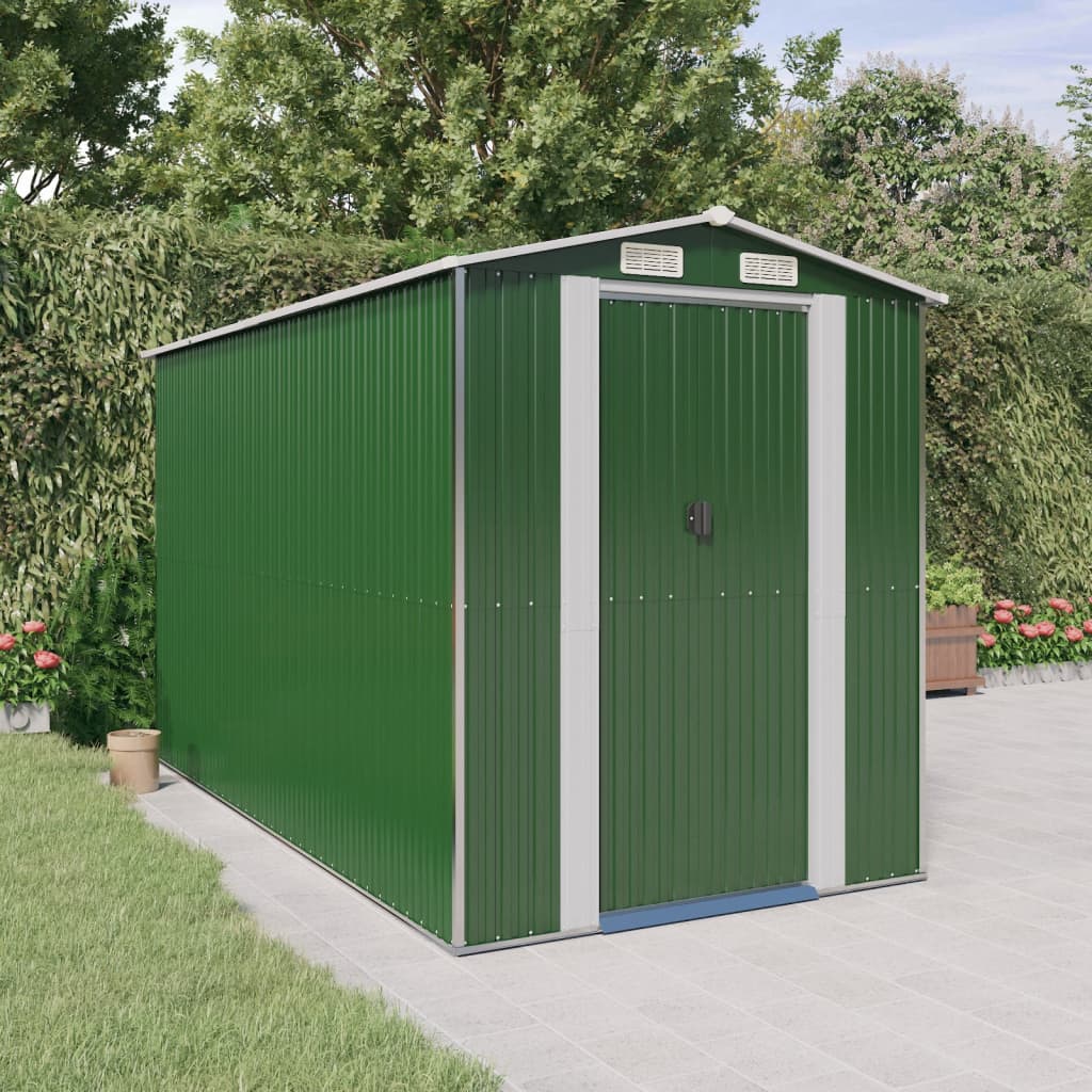 vidaXL Storage Shed Outdoor Storage Shed for Backyard Patio Galvanized Steel Lootquake LLC