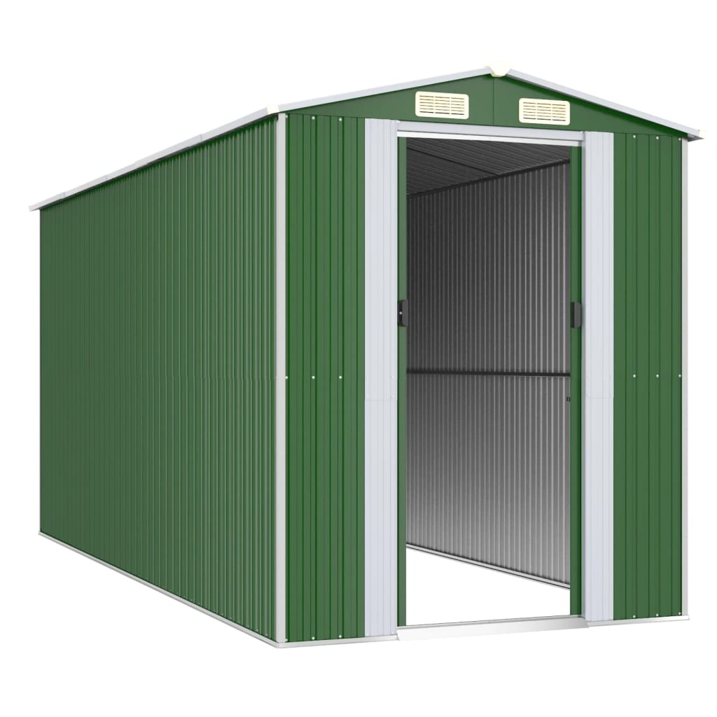 NNEVL Garden Shed Green 192x440x223 cm Galvanised Steel Lootquake LLC