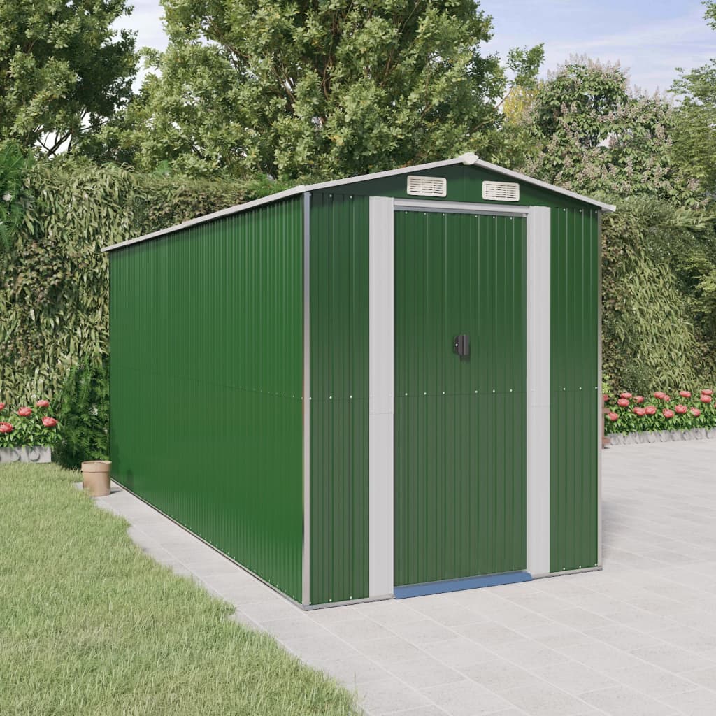 NNEVL Garden Shed Green 192x440x223 cm Galvanised Steel Lootquake LLC