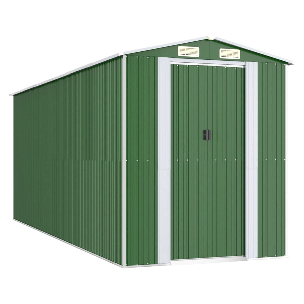 NNEVL Garden Shed Green 192x523x223 cm Galvanised Steel Lootquake LLC