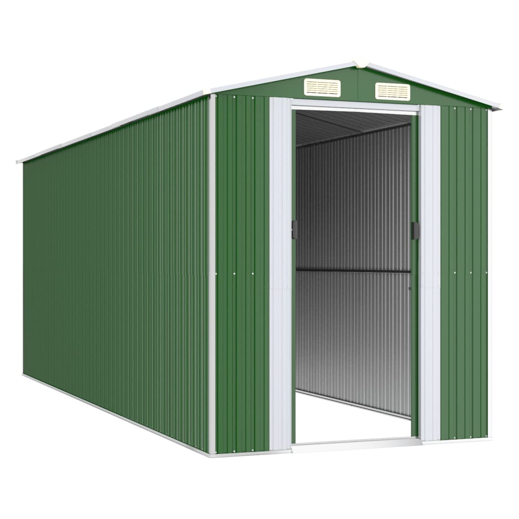 NNEVL Garden Shed Green 192x523x223 cm Galvanised Steel Lootquake LLC