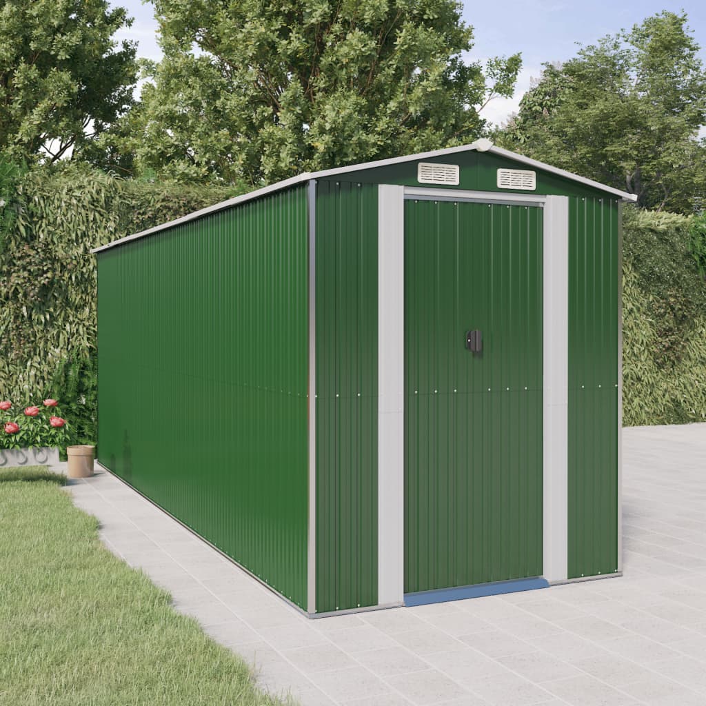 NNEVL Garden Shed Green 192x523x223 cm Galvanised Steel Lootquake LLC