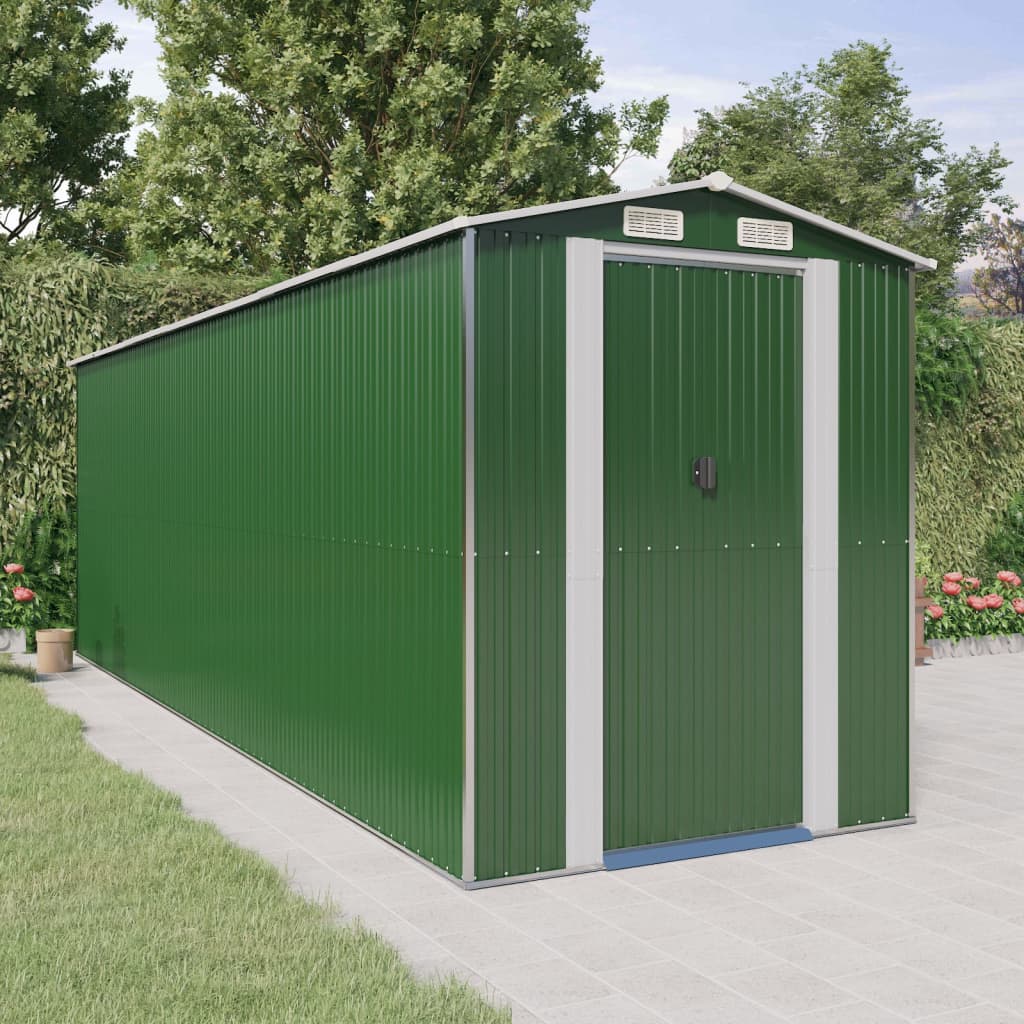 NNEVL Garden Shed Green 192x606x223 cm Galvanised Steel Lootquake LLC