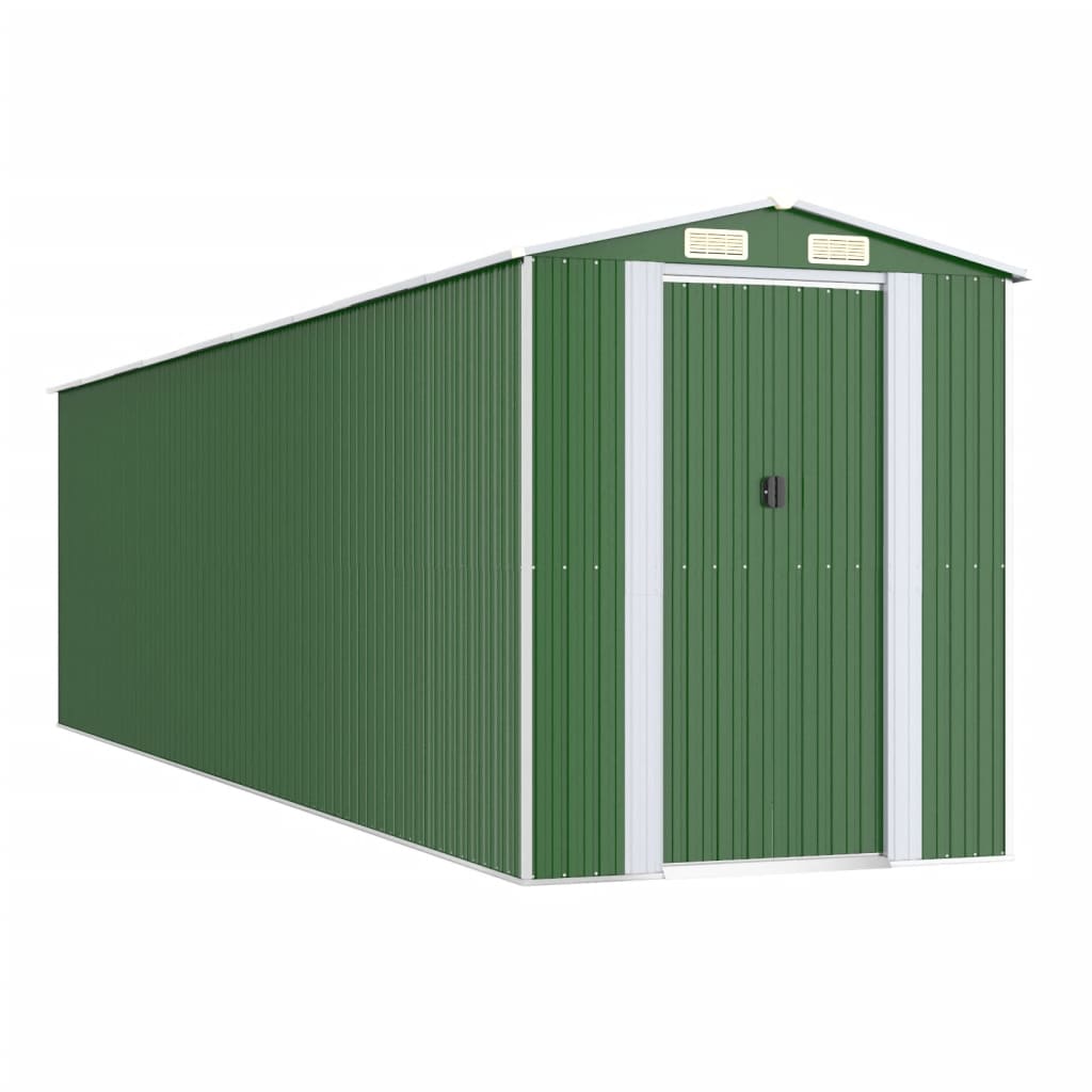 NNEVL Garden Shed Green 192x772x223 cm Galvanised Steel Lootquake LLC