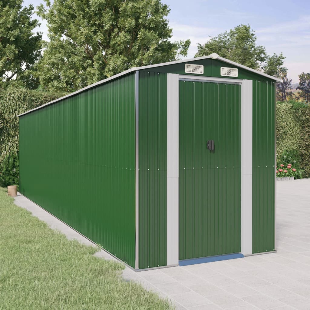 vidaXL Storage Shed Outdoor Storage Shed for Backyard Patio Galvanized Steel Lootquake LLC