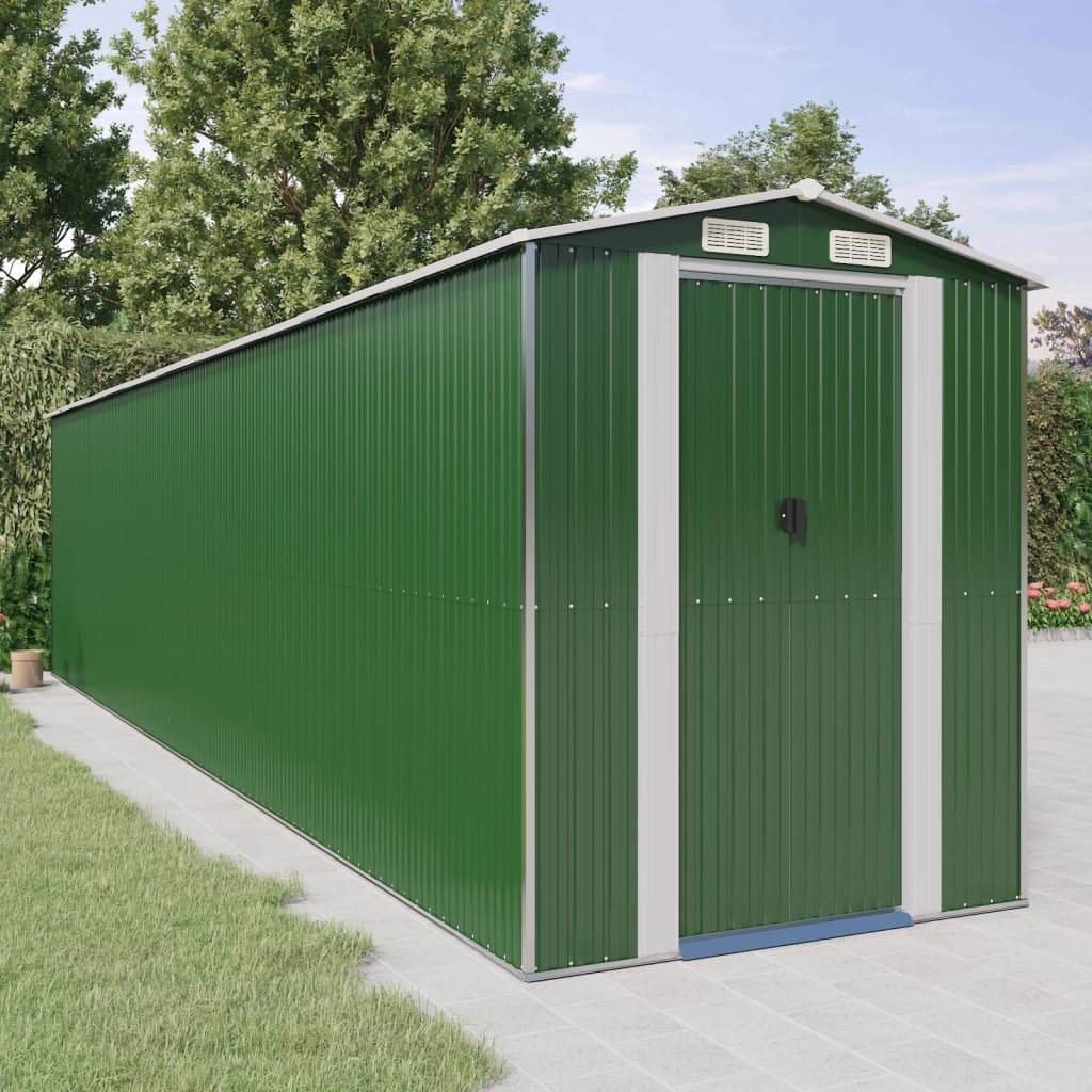 NNEVL Garden Shed Green 192x855x223 cm Galvanised Steel Lootquake LLC