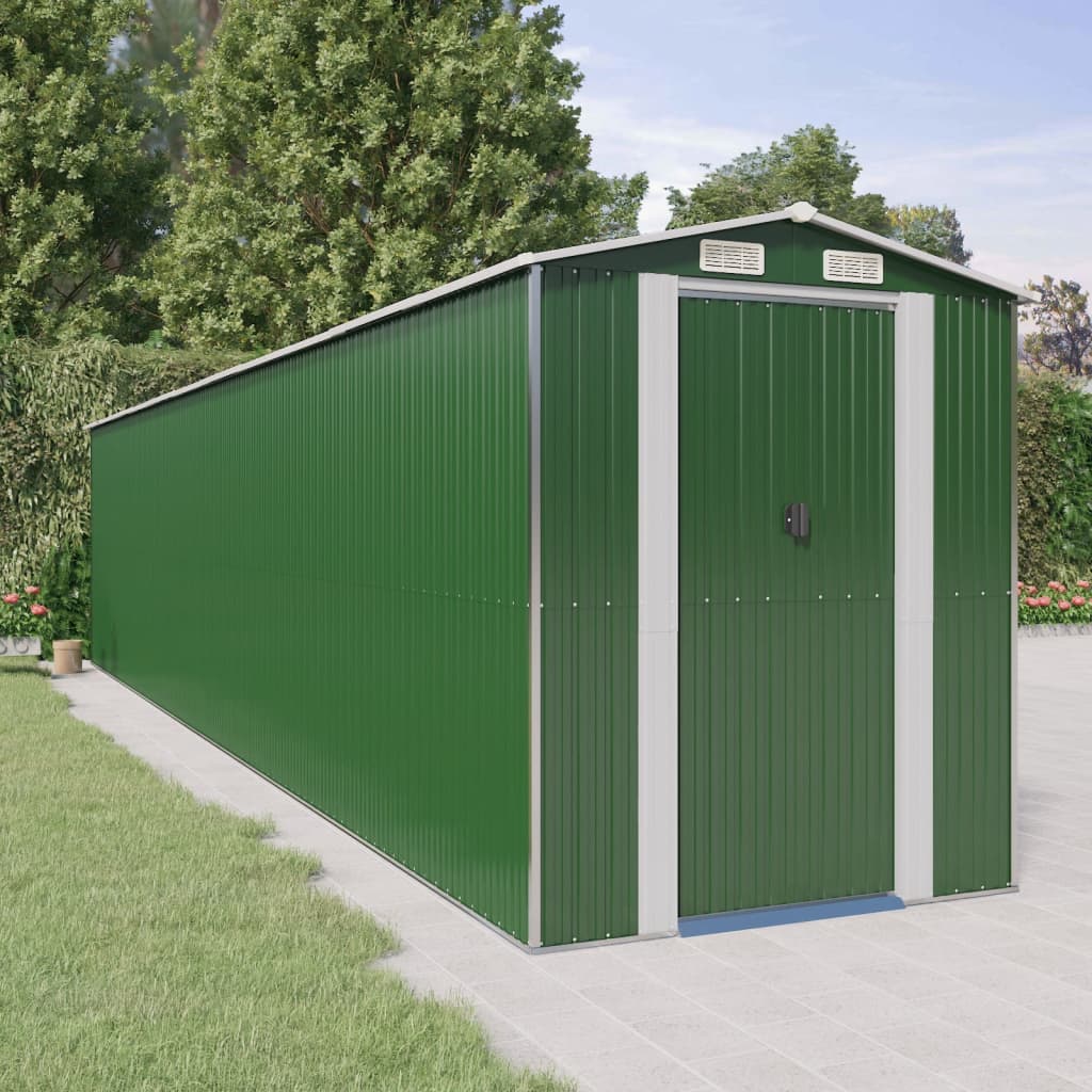NNEVL Garden Shed Green 192x938x223 cm Galvanised Steel Lootquake LLC