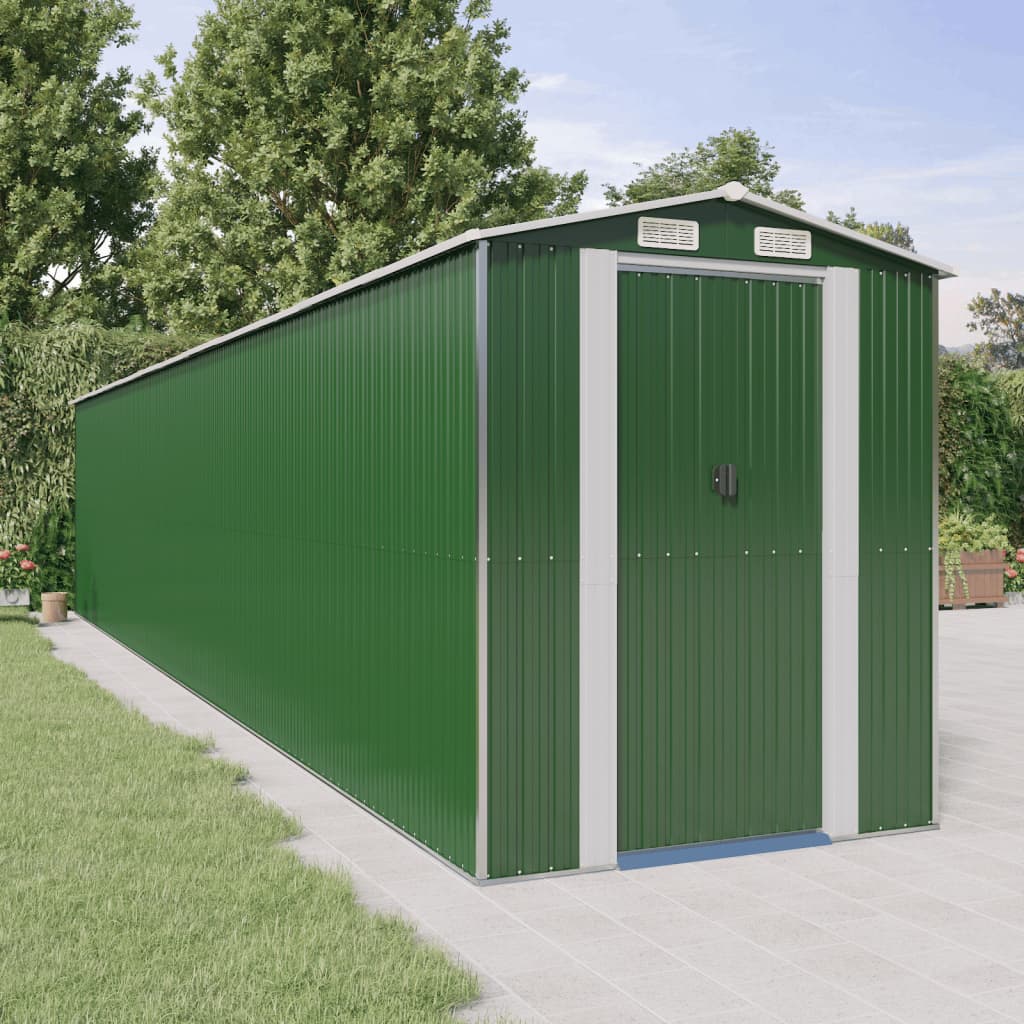 NNEVL Garden Shed Green 192x1021x223 cm Galvanised Steel Lootquake LLC