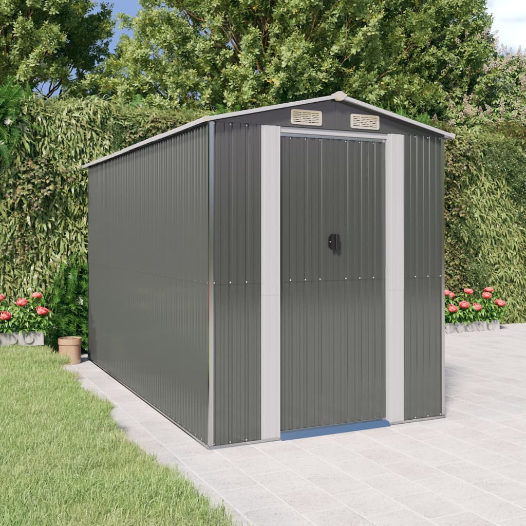 vidaXL Storage Shed Outdoor Storage Shed for Backyard Patio Galvanized Steel Lootquake LLC