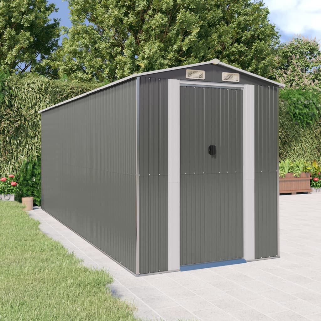 vidaXL Storage Shed Outdoor Storage Shed for Backyard Patio Galvanized Steel Lootquake LLC