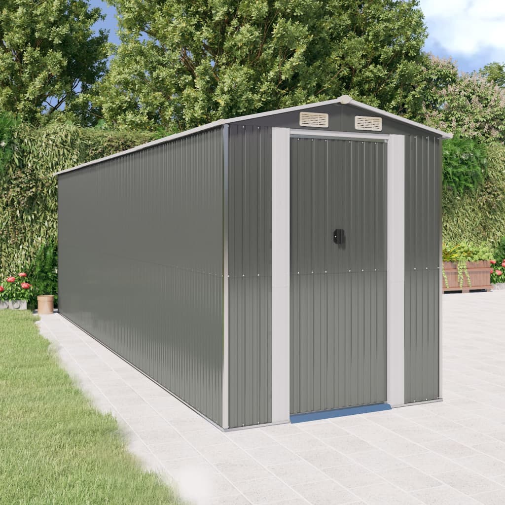 vidaXL Storage Shed Outdoor Storage Shed for Backyard Patio Galvanized Steel Lootquake LLC