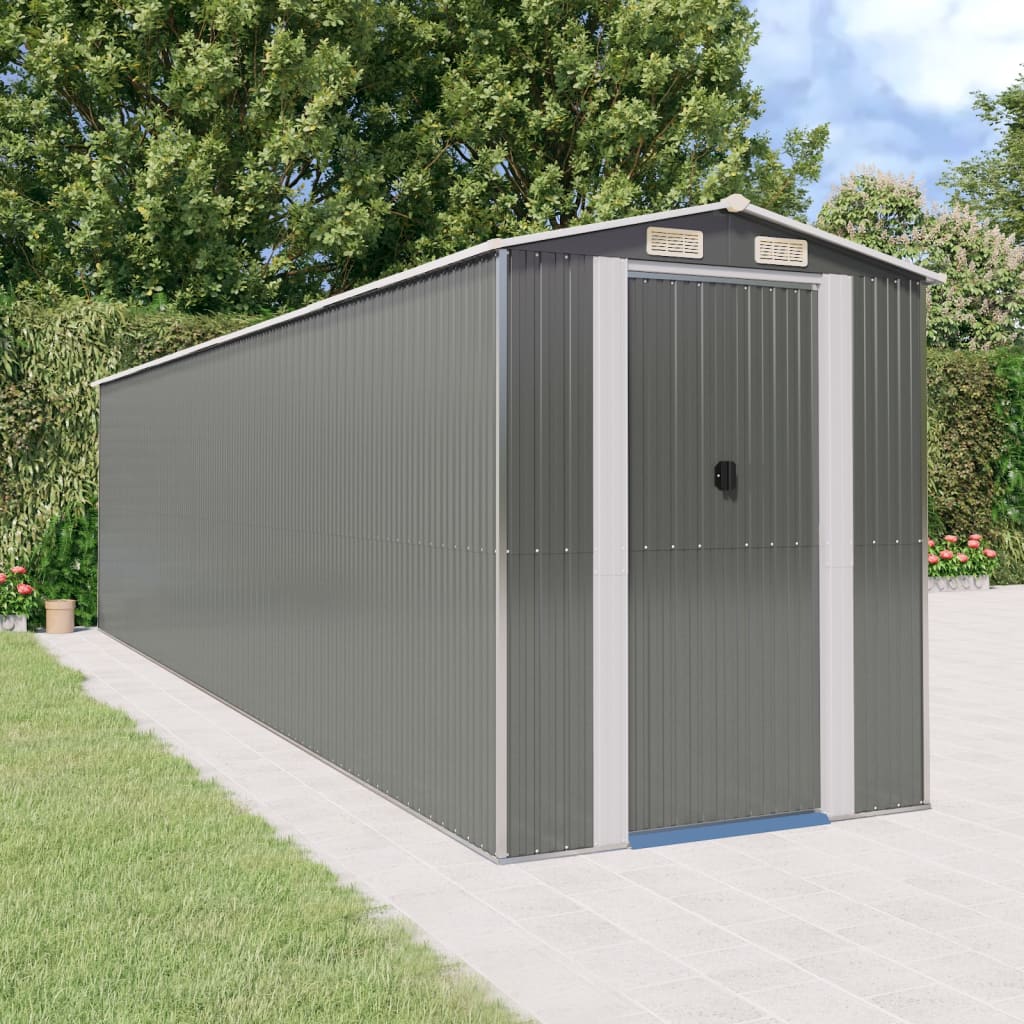 vidaXL Storage Shed Outdoor Storage Shed for Backyard Patio Galvanized Steel Lootquake LLC