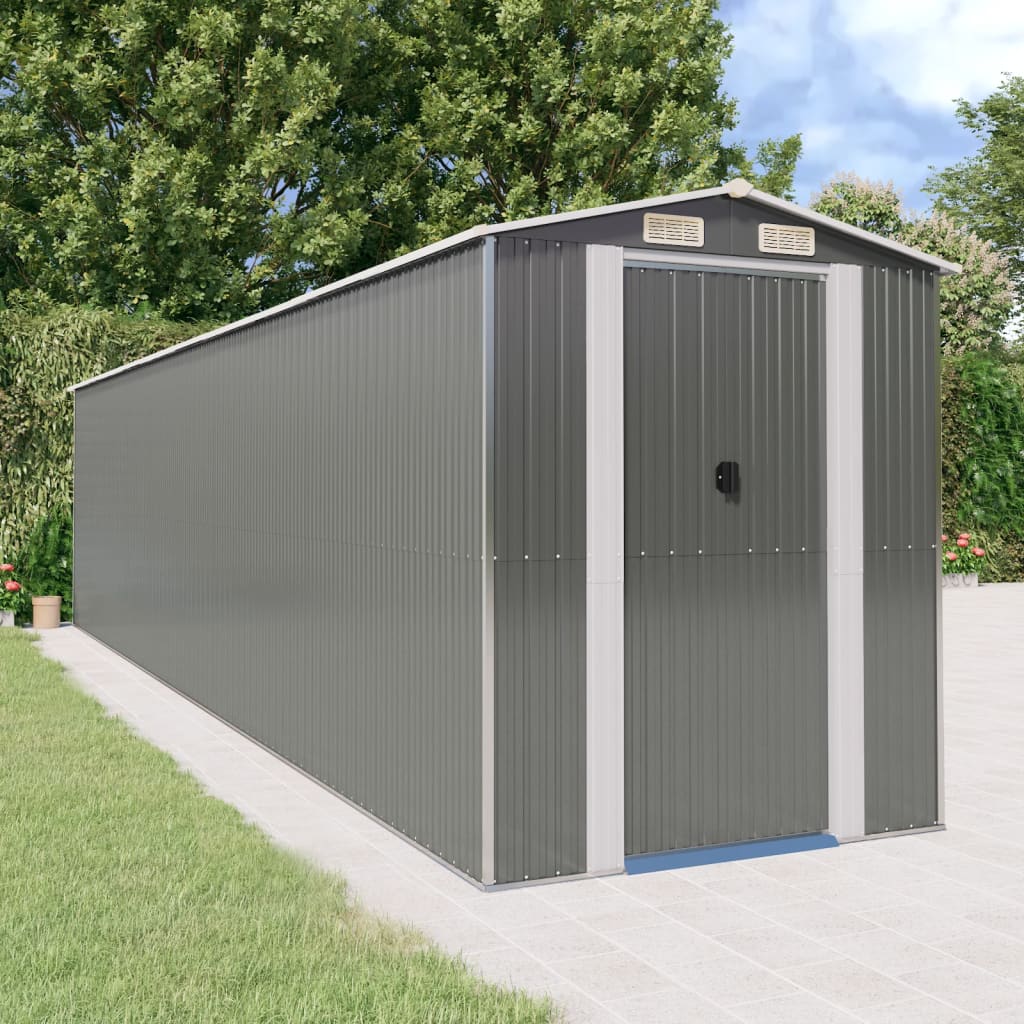 vidaXL Storage Shed Outdoor Storage Shed for Backyard Patio Galvanized Steel Lootquake LLC