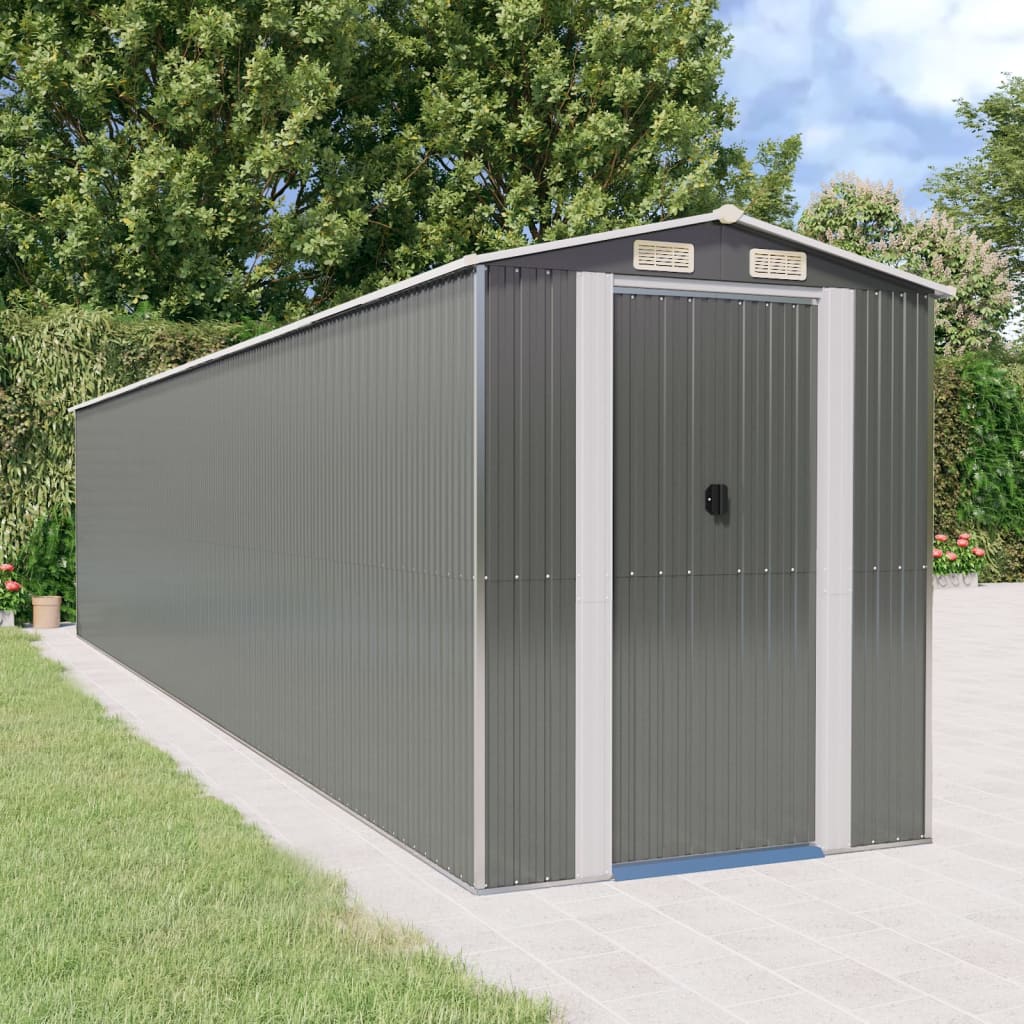 vidaXL Storage Shed Outdoor Storage Shed for Backyard Patio Galvanized Steel Lootquake LLC