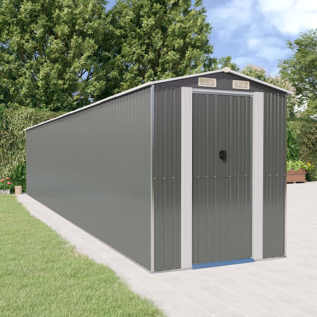 vidaXL Storage Shed Outdoor Storage Shed for Backyard Patio Galvanized Steel Lootquake LLC