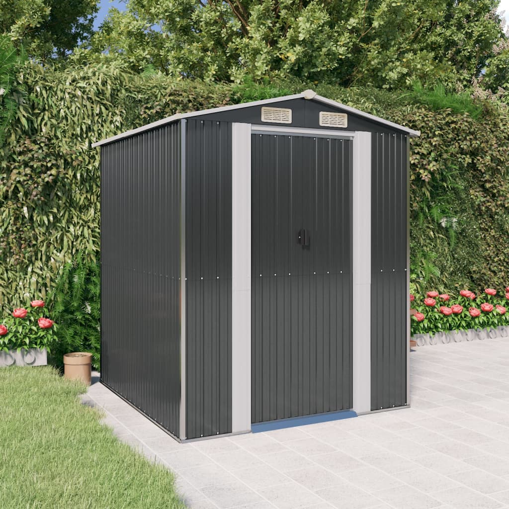 vidaXL Storage Shed Outdoor Storage Shed for Backyard Patio Galvanized Steel Lootquake LLC