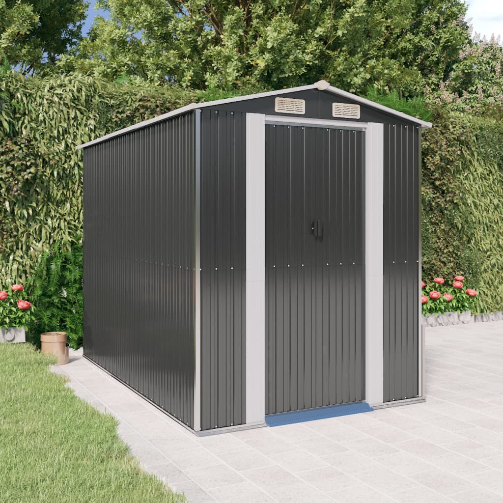 vidaXL Storage Shed Outdoor Storage Shed for Backyard Patio Galvanized Steel Lootquake LLC