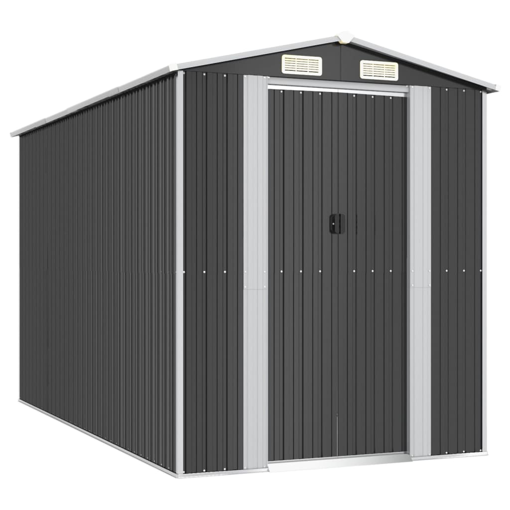 NNEVL Garden Shed Anthracite 192x357x223 cm Galvanised Steel Lootquake LLC