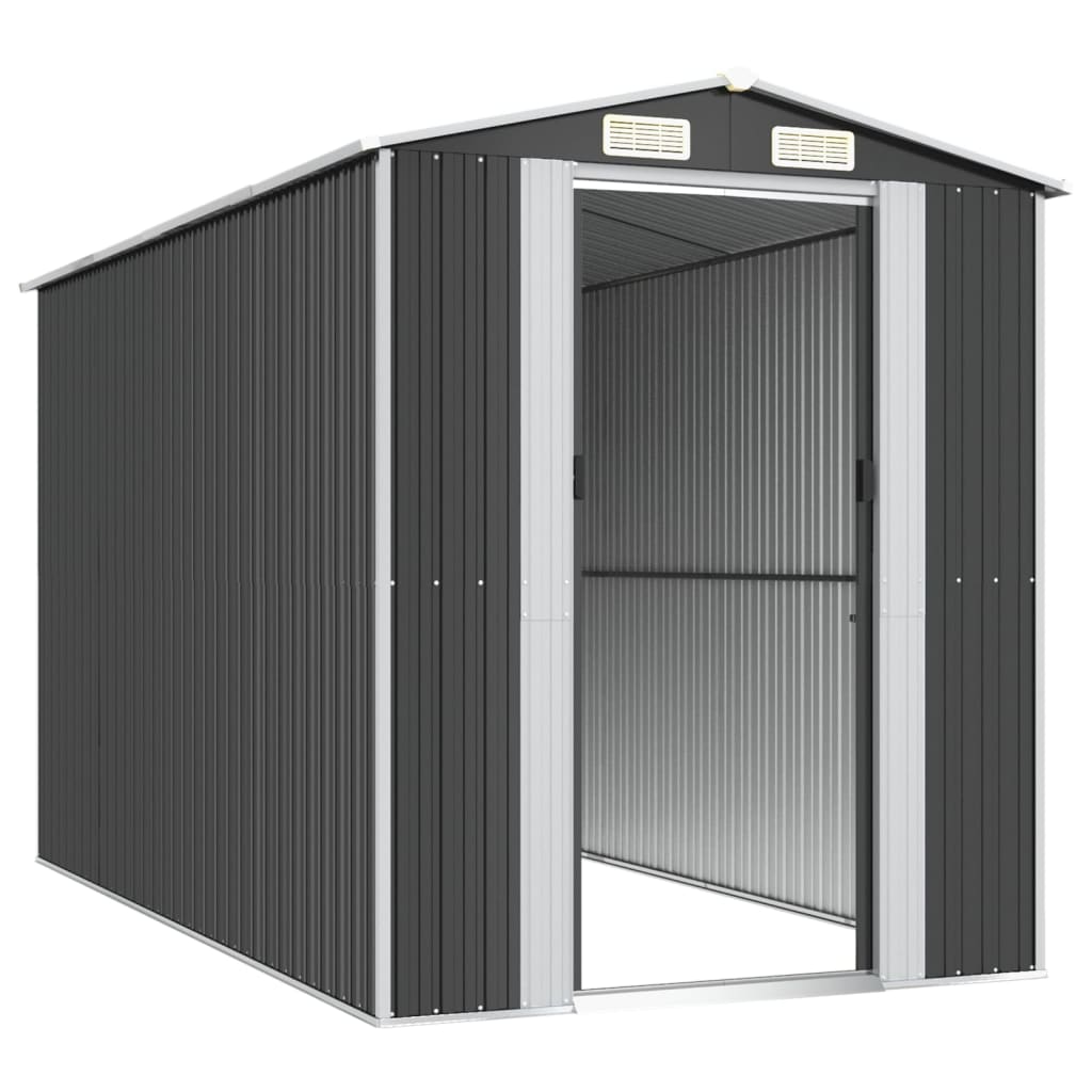NNEVL Garden Shed Anthracite 192x357x223 cm Galvanised Steel Lootquake LLC