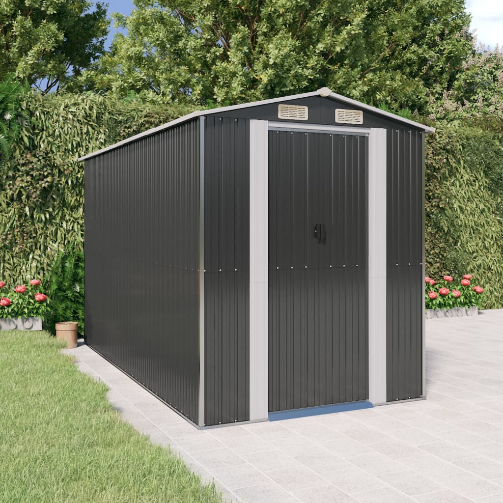 vidaXL Storage Shed Outdoor Storage Shed for Backyard Patio Galvanized Steel Lootquake LLC