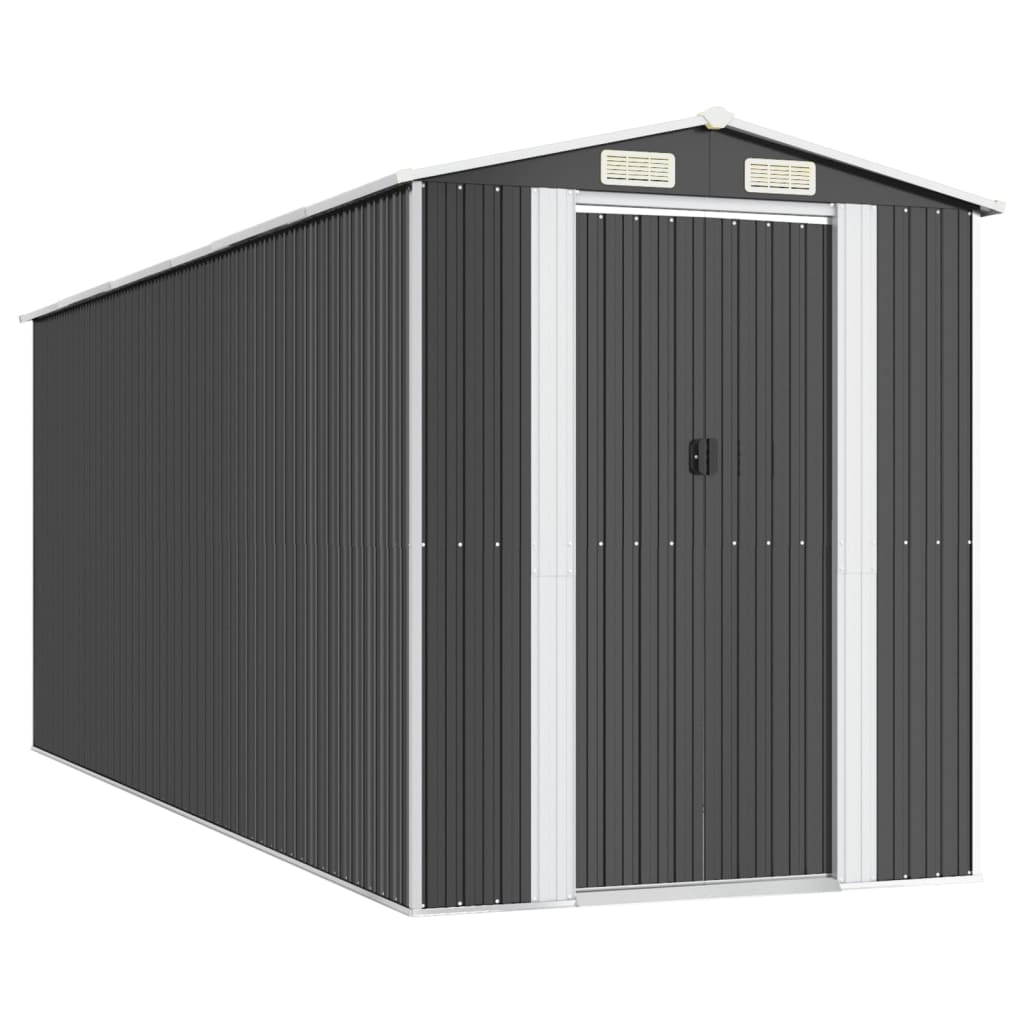 NNEVL Garden Shed Anthracite 192x523x223 cm Galvanised Steel Lootquake LLC